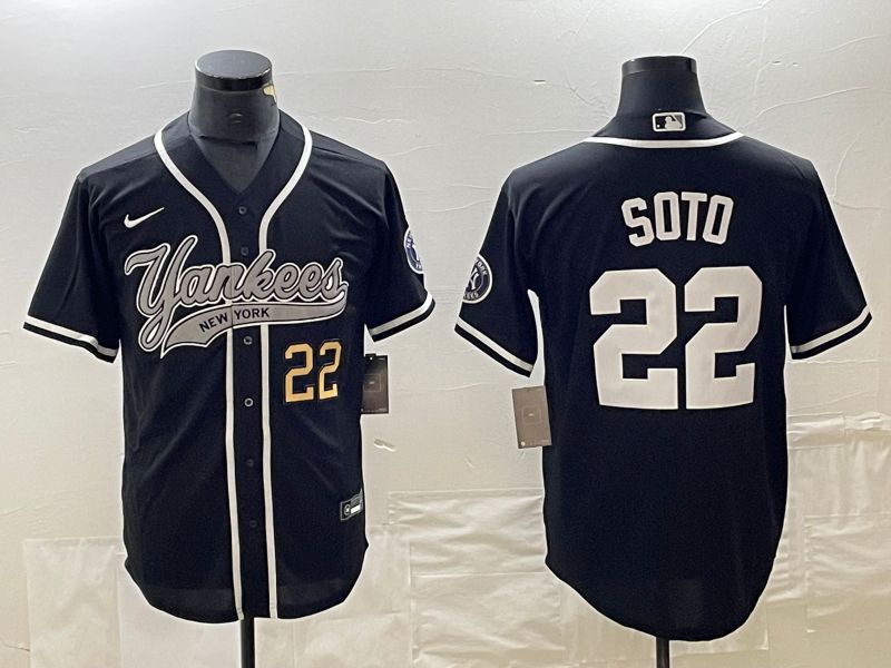 Men New York Yankees #22 Soto Blue Nike Game MLB Jersey style 4